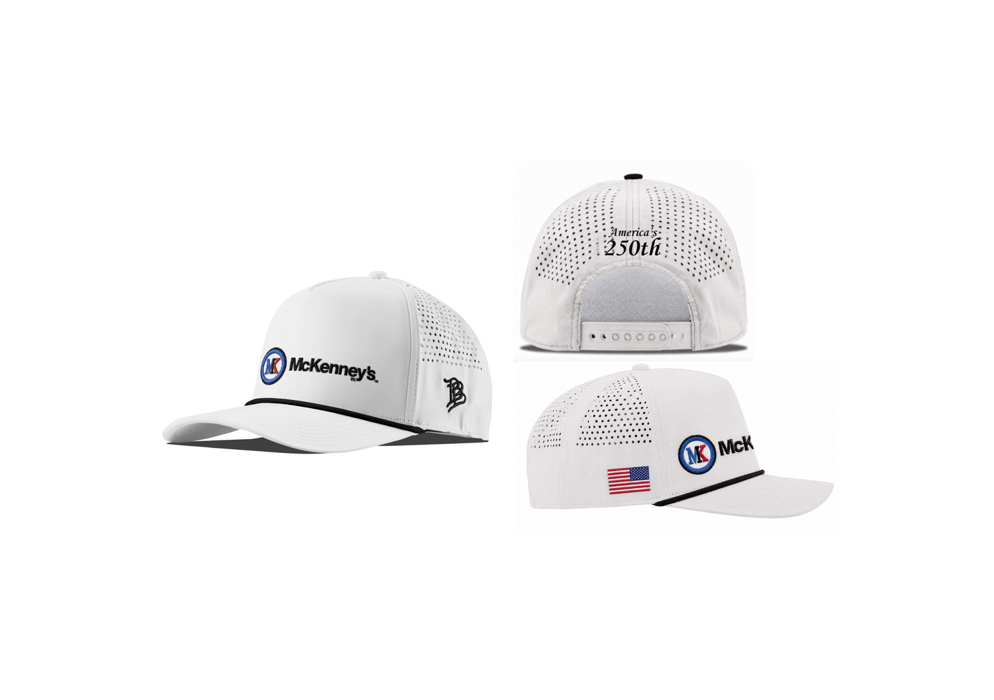 Branded Bills White Cap and Black Rope 250th Cap