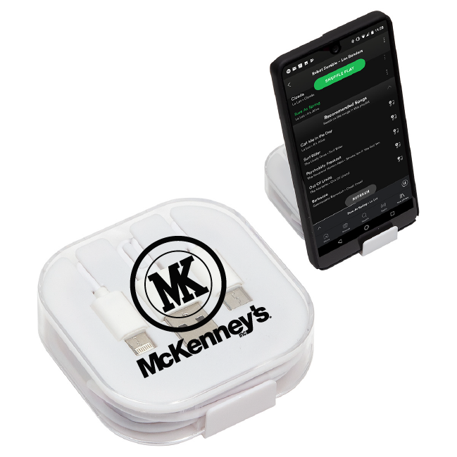 Trio 3-in-1 Charging Cable with Phone Stand